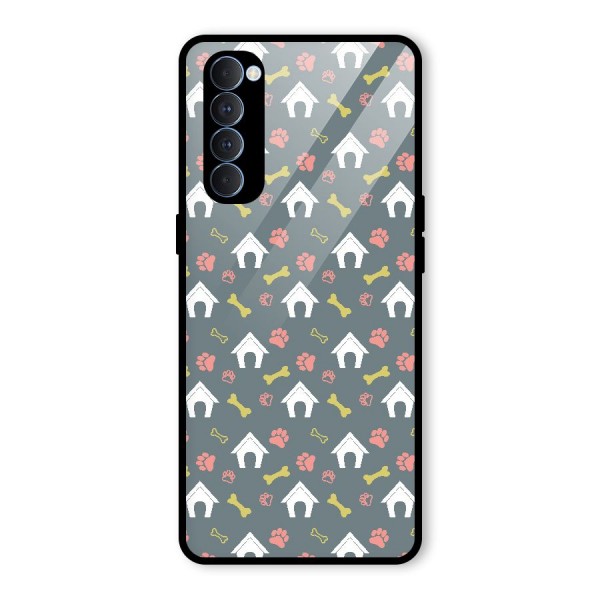 Dog Pattern Glass Back Case for Oppo Reno4 Pro