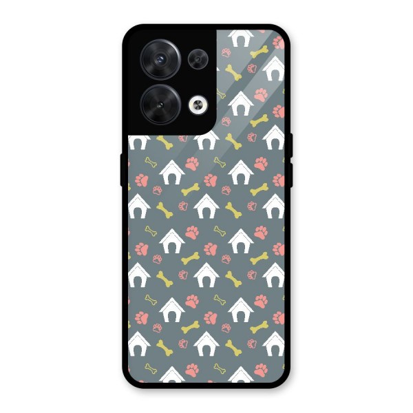 Dog Pattern Glass Back Case for Oppo Reno8 5G