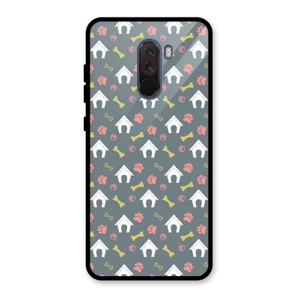 Dog Pattern Glass Back Case for Poco F1