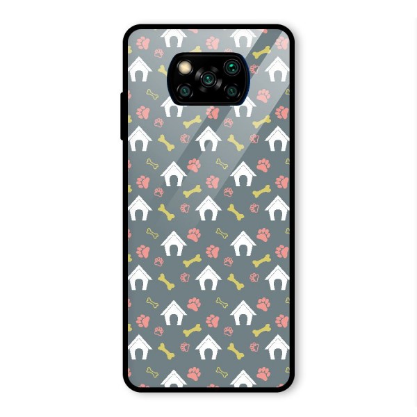 Dog Pattern Glass Back Case for Poco X3 Pro