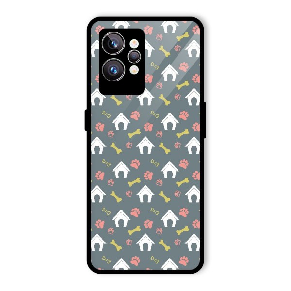 Dog Pattern Glass Back Case for Realme GT2 Pro