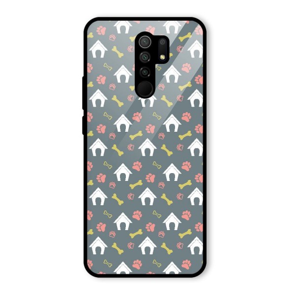 Dog Pattern Glass Back Case for Redmi 9 Prime