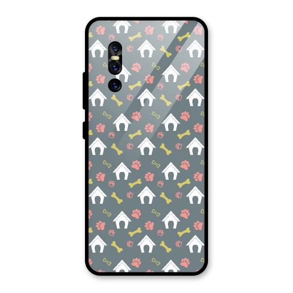 Dog Pattern Glass Back Case for Vivo V15 Pro