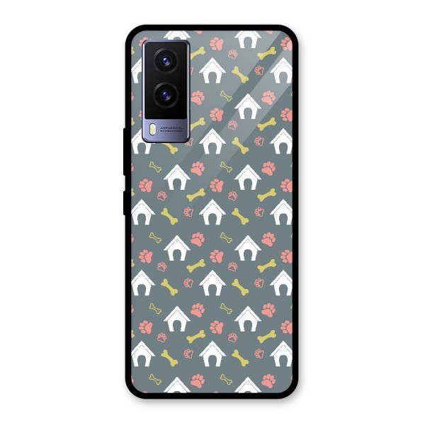 Dog Pattern Glass Back Case for Vivo V21e 5G