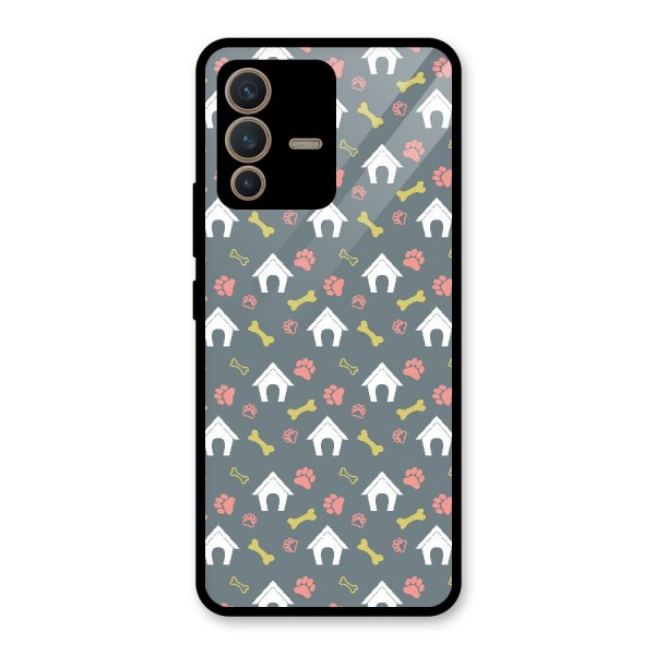 Dog Pattern Glass Back Case for Vivo V23 5G