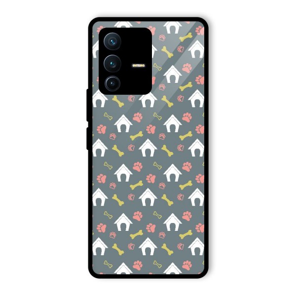 Dog Pattern Glass Back Case for Vivo V23 Pro