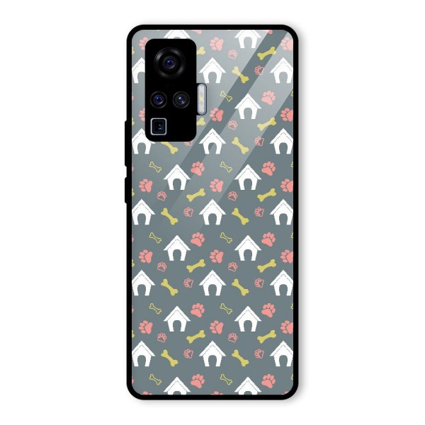 Dog Pattern Glass Back Case for Vivo X50 Pro