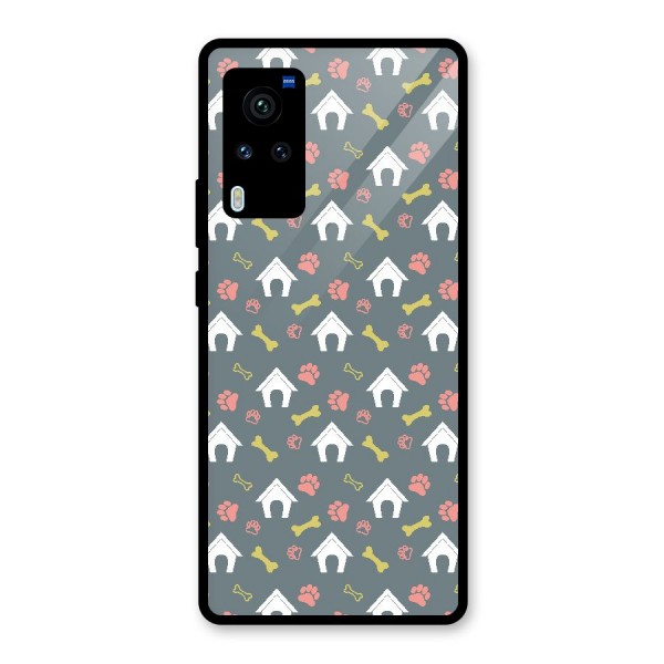 Dog Pattern Glass Back Case for Vivo X60 Pro