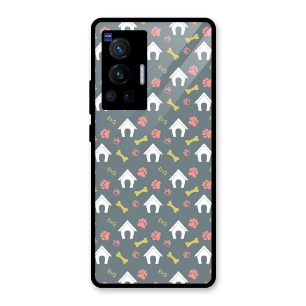 Dog Pattern Glass Back Case for Vivo X70 Pro