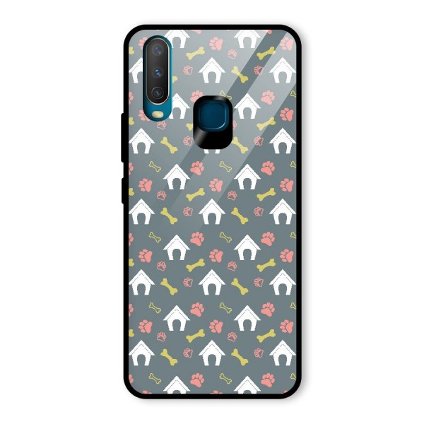 Dog Pattern Glass Back Case for Vivo Y12