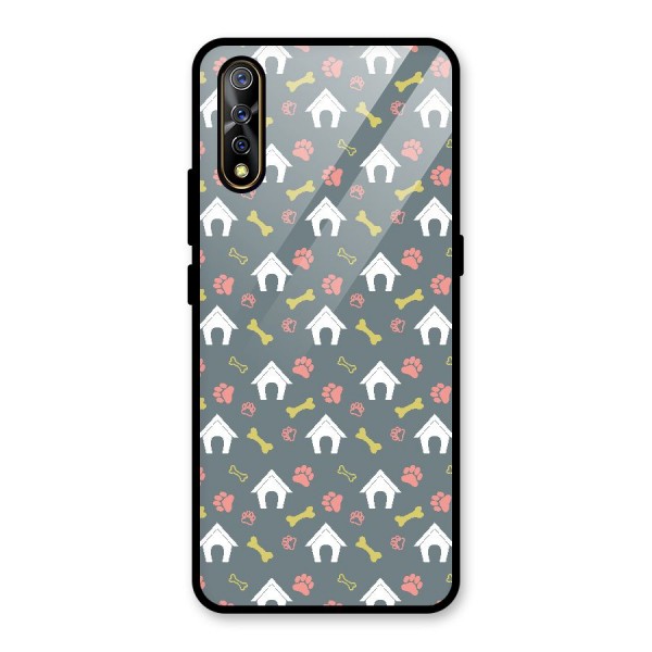 Dog Pattern Glass Back Case for Vivo Z1x