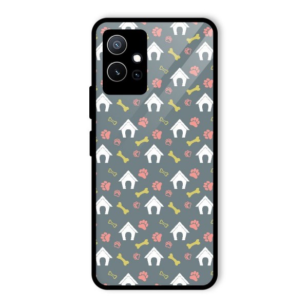 Dog Pattern Glass Back Case for Vivo iQOO Z6