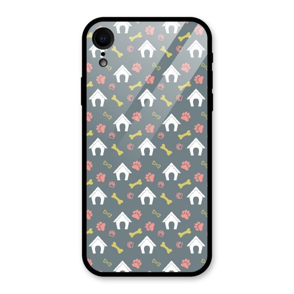 Dog Pattern Glass Back Case for XR