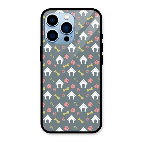 Dog Pattern Glass Back Case for iPhone 13 Pro