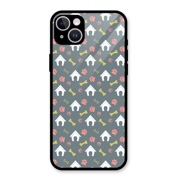 Dog Pattern Glass Back Case for iPhone 14 Plus