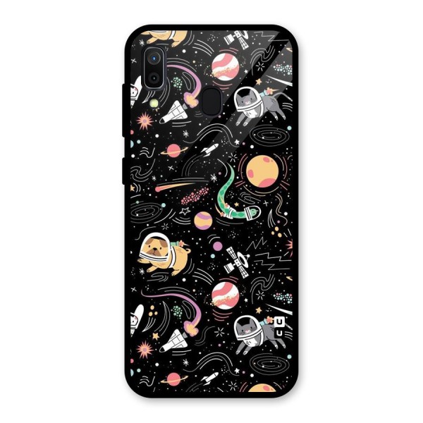 Dog Planetarium Glass Back Case for Galaxy A30