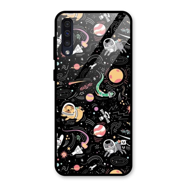 Dog Planetarium Glass Back Case for Galaxy A50s