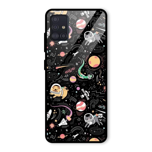 Dog Planetarium Glass Back Case for Galaxy A51