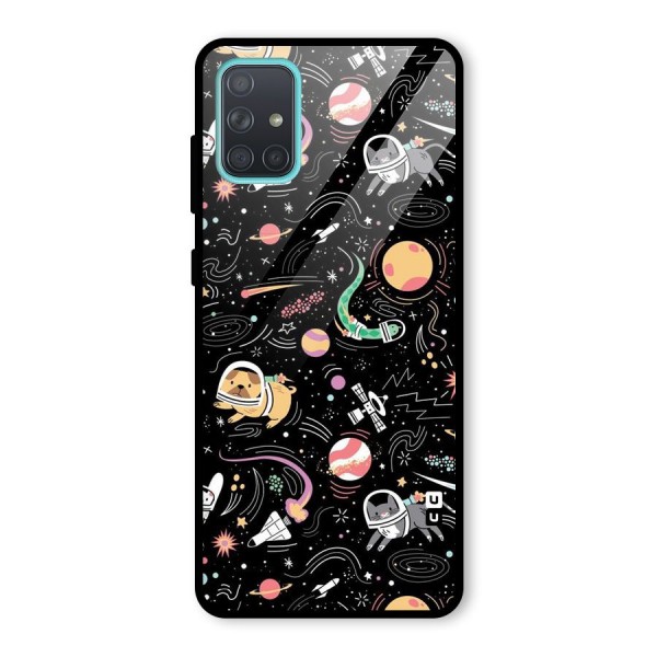 Dog Planetarium Glass Back Case for Galaxy A71