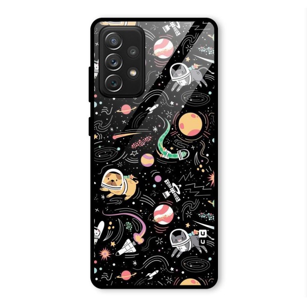 Dog Planetarium Glass Back Case for Galaxy A72