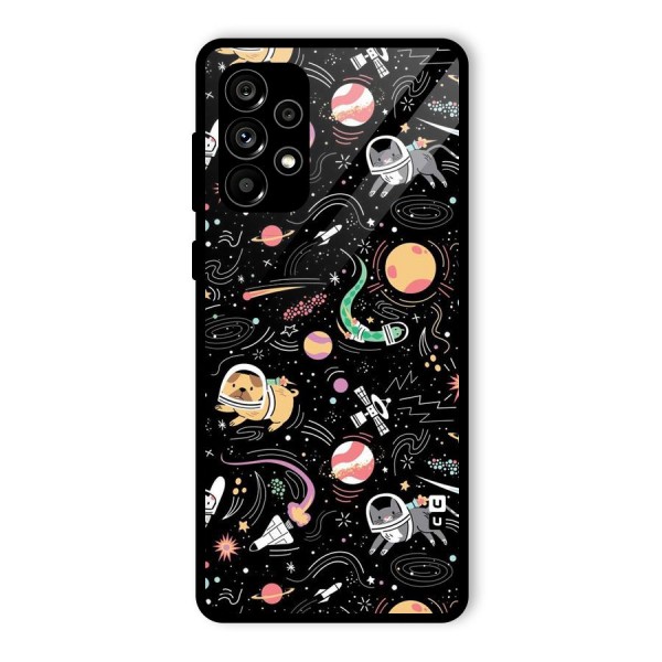 Dog Planetarium Glass Back Case for Galaxy A73 5G