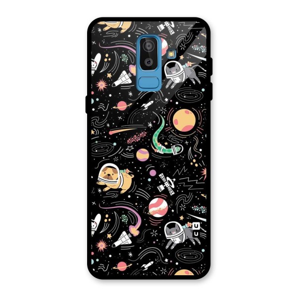 Dog Planetarium Glass Back Case for Galaxy J8