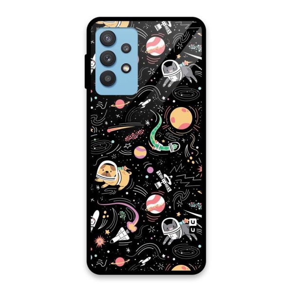 Dog Planetarium Glass Back Case for Galaxy M32 5G