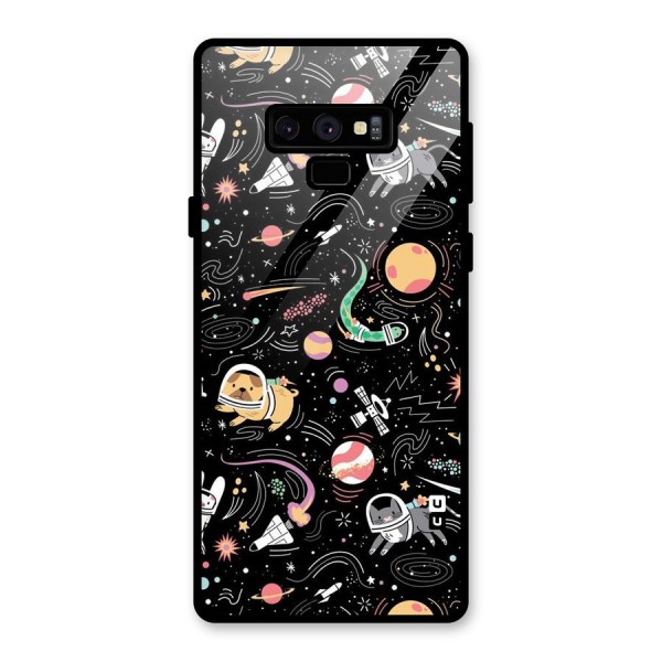 Dog Planetarium Glass Back Case for Galaxy Note 9