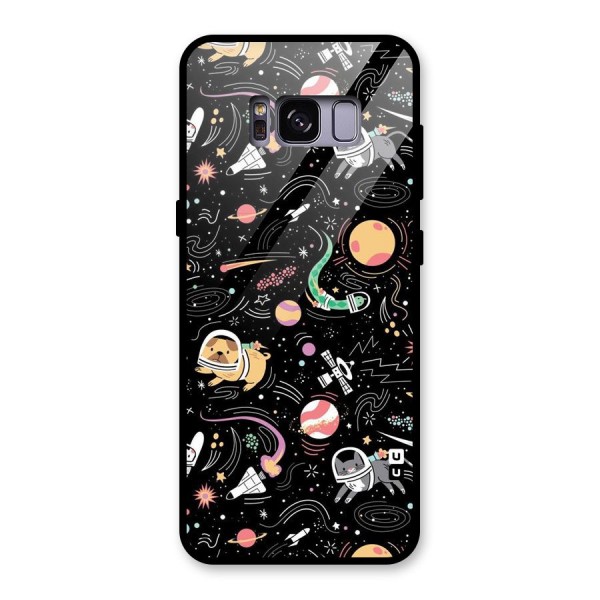 Dog Planetarium Glass Back Case for Galaxy S8