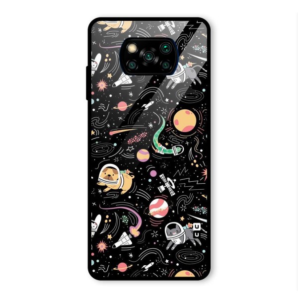 Dog Planetarium Glass Back Case for Poco X3 Pro