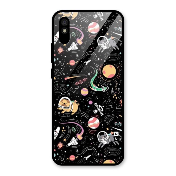 Dog Planetarium Glass Back Case for Redmi 9A