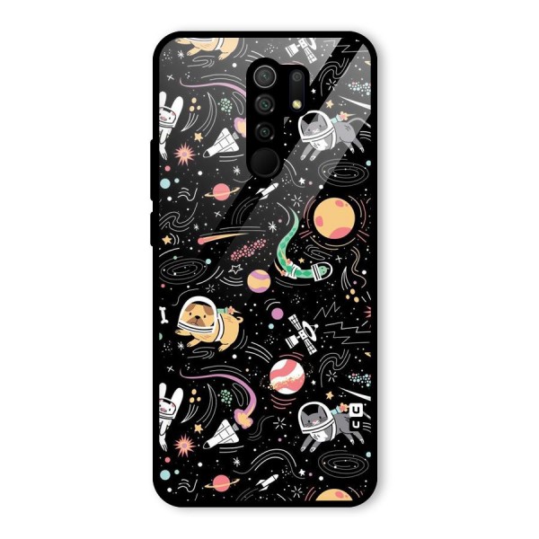 Dog Planetarium Glass Back Case for Redmi 9 Prime