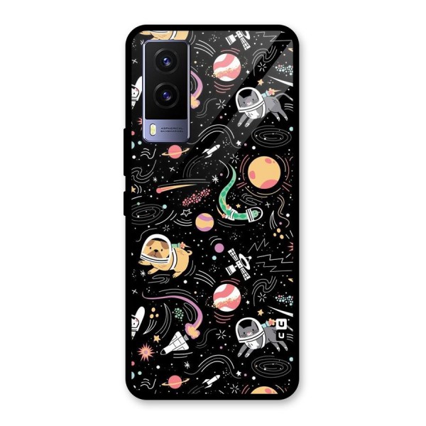 Dog Planetarium Glass Back Case for Vivo V21e 5G