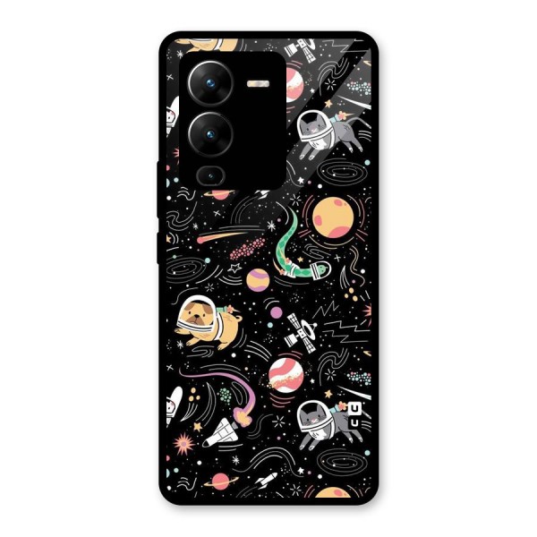 Dog Planetarium Glass Back Case for Vivo V25 Pro