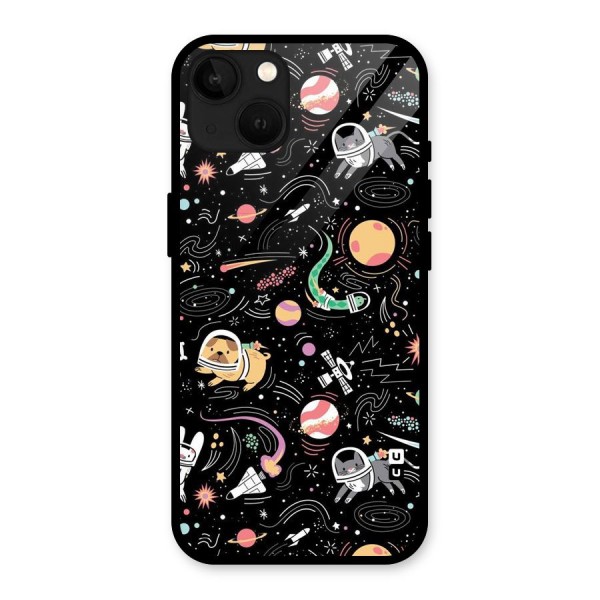 Dog Planetarium Glass Back Case for iPhone 13