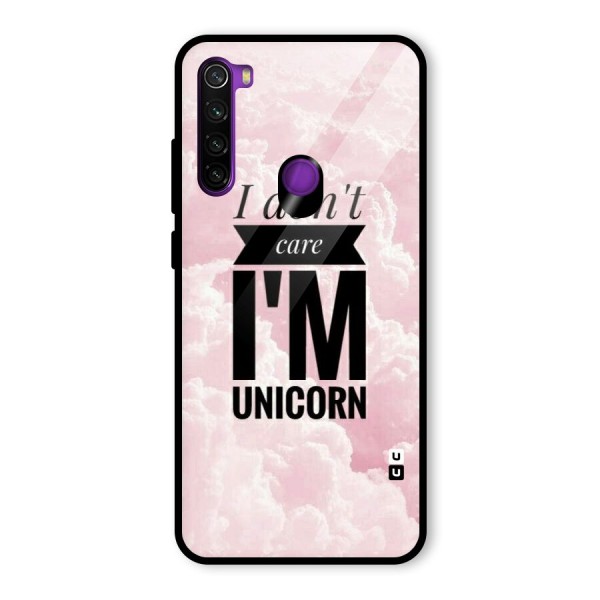 Dont Care Unicorn Glass Back Case for Redmi Note 8