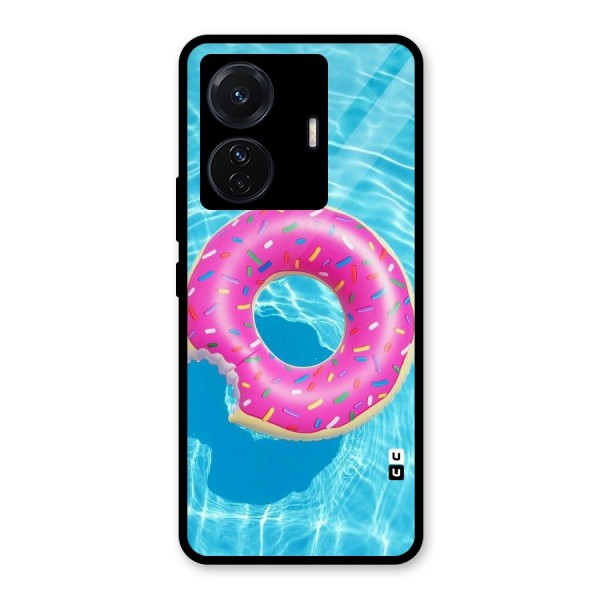 Donut Swim Glass Back Case for Vivo T1 Pro