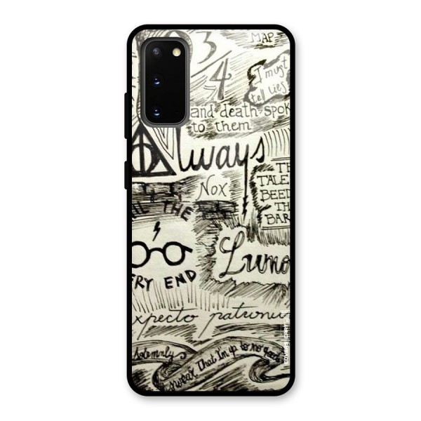 Doodle Art Glass Back Case for Galaxy S20