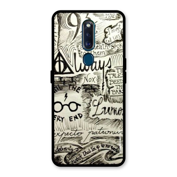 Doodle Art Glass Back Case for Oppo F11 Pro