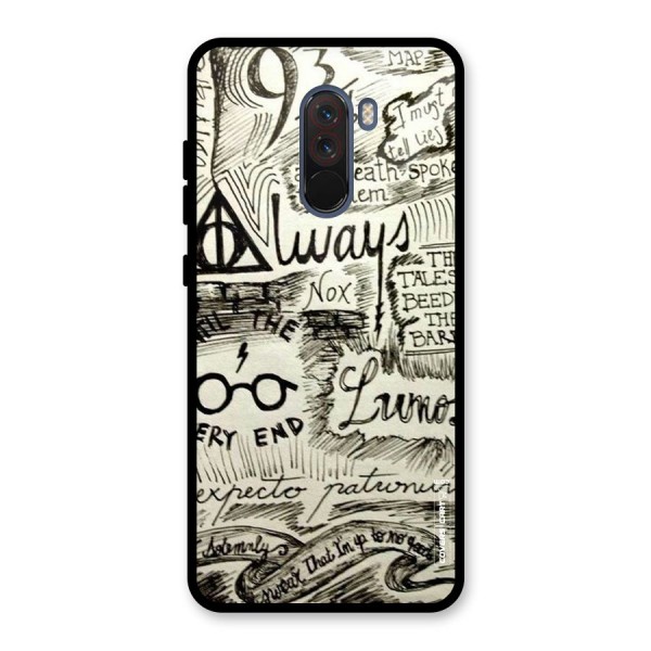 Doodle Art Glass Back Case for Poco F1