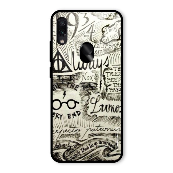 Doodle Art Glass Back Case for Redmi Note 7