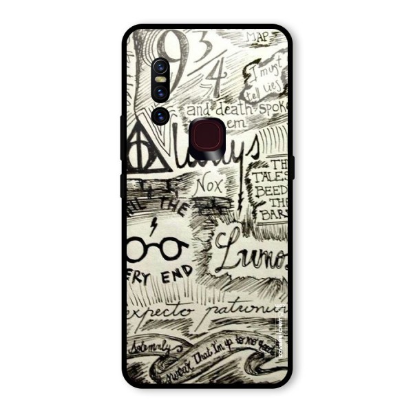 Doodle Art Glass Back Case for Vivo V15