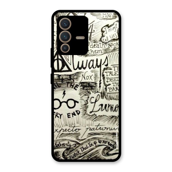 Doodle Art Glass Back Case for Vivo V23 5G