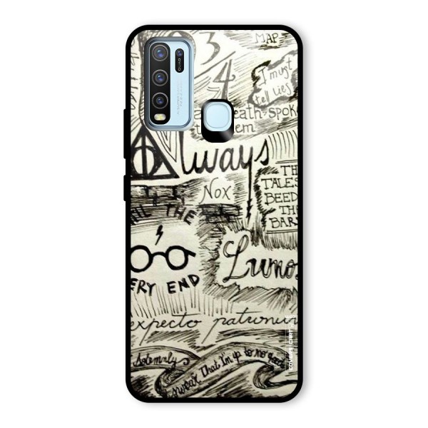 Doodle Art Glass Back Case for Vivo Y30