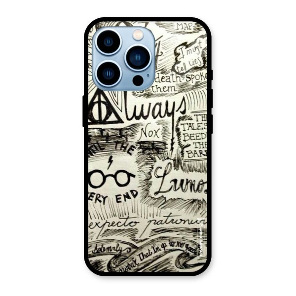 Doodle Art Glass Back Case for iPhone 13 Pro