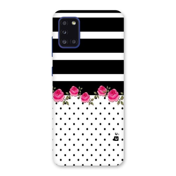 Dots Roses Stripes Back Case for Galaxy A31