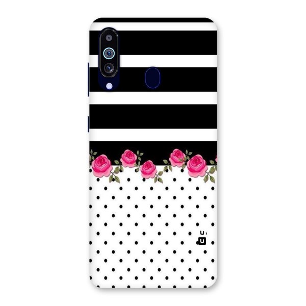 Dots Roses Stripes Back Case for Galaxy A60