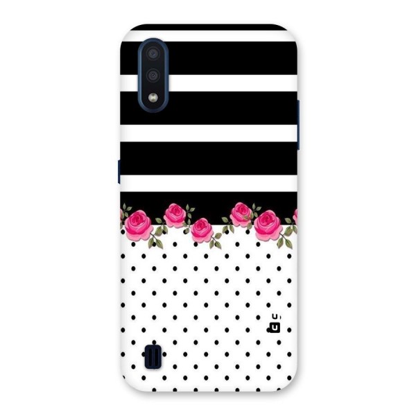 Dots Roses Stripes Back Case for Galaxy M01