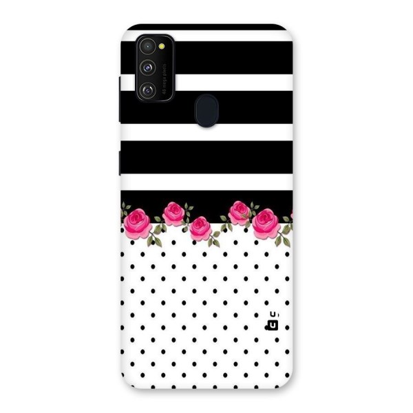 Dots Roses Stripes Back Case for Galaxy M21