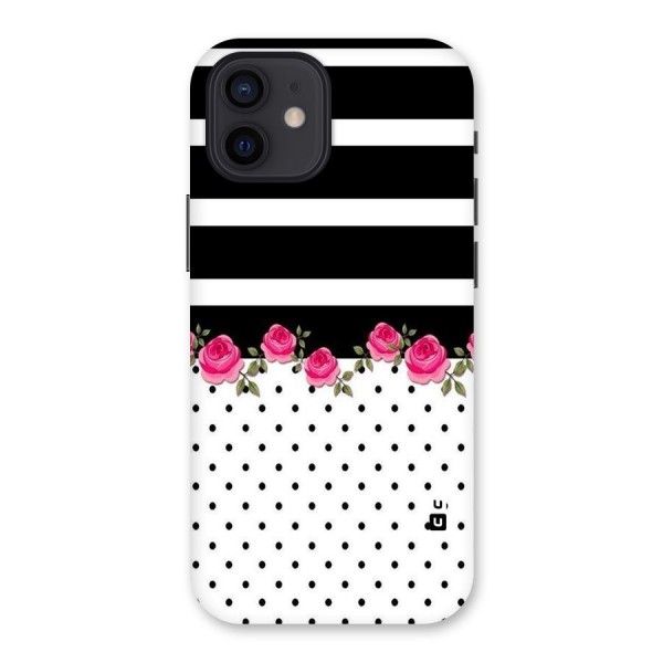 Dots Roses Stripes Back Case for iPhone 12